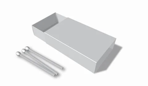 A box of matches with shadows on a white background. Stock Illustration