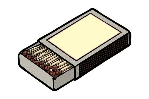 Box of matches Vector illustration - Hand drawn Stock Illustration
