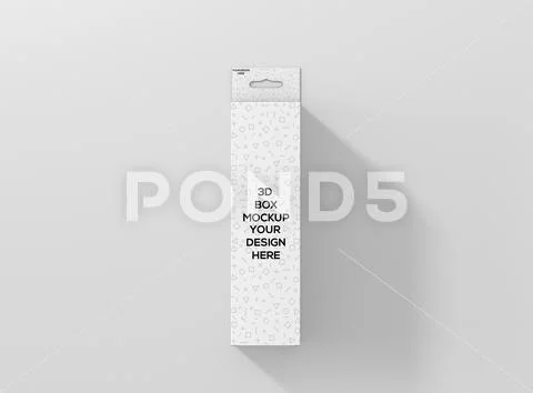 Box mockup hanger high slim rectangle top 2 PSD Template