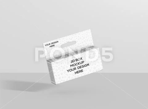 Box mockup hanger small wide rectangle frontview 2 Modello PSD