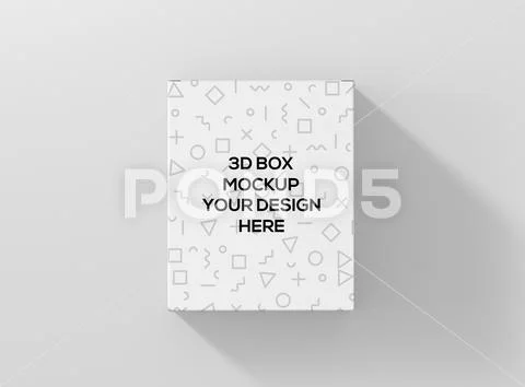 Box mockup rectangle high big top 2 PSD Template
