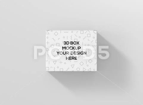 Box mockup rectangle wide big top 2 PSD Template
