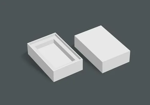 Box Mockup vector Stock Illustration