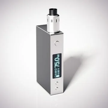 Box mod e-cigarette with rebuildable dripping atomizer. 3d rendering 스톡 일러스트