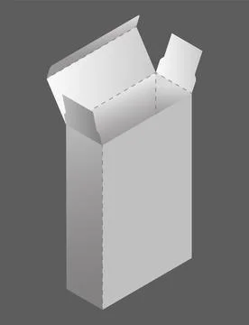 Box model. Package template layout for new design. Paper rectangular cardboard Stock Illustration