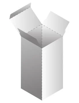 Box model. Package template layout for new design. Paper rectangular cardboard Stock Illustration