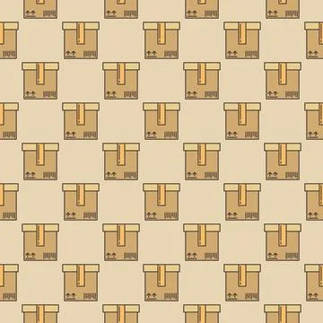 Box modern seamless pattern - vector Inventory concept creative background Stock Illustration
