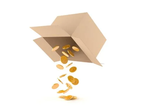 Box with money Stock Illustration