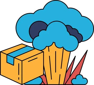 A box is next to a large broccoli Stock Illustration