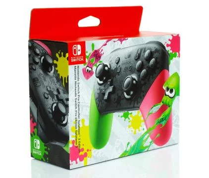 Box of Nintendo Switch Pro Controller Splatoon 2 Edition Stock Photos