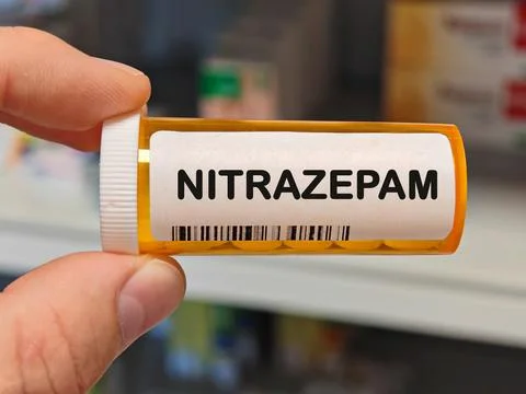 Box of NITRAZEPAM in pharmacy Stock-Fotos