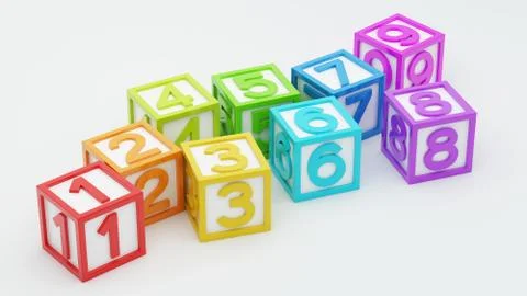 Box Number Toy Stock Illustration