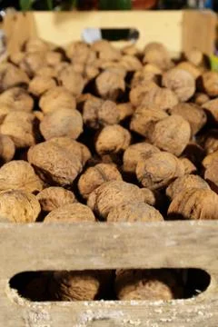 A box of nuts Stock Photos