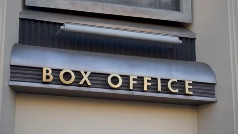 Box office sign on modern building facade Stock Footage 319628706