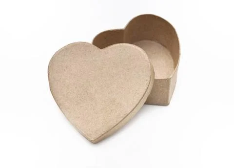 Box open in heart shaped Stock Photos