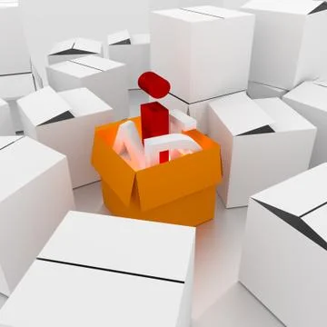 Box open. Stock Illustration