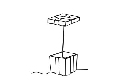 A box with an open lid on top Stock Illustration