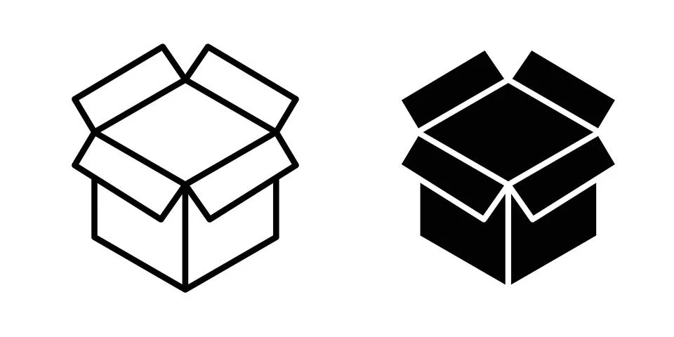 Box opened icon for design projects and web UI Stock Illustration