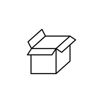 Box opened icon. Simple line, outline vector of packaging icons for ui and ux Stockillustratie