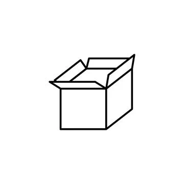 Box opened icon. Simple line, outline vector of packaging icons for ui and ux Stockillustratie