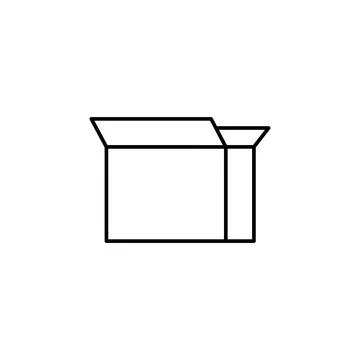 Box opened icon. Simple line, outline vector of packaging icons for ui and ux Stockillustratie