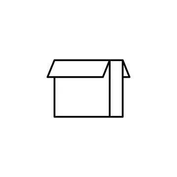 Box opened icon. Simple line, outline vector of packaging icons for ui and ux Stockillustratie