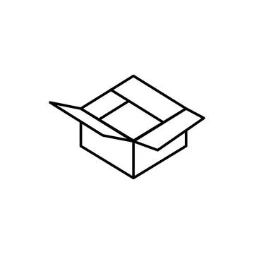 Box opened icon. Simple line, outline vector of packaging icons for ui and ux Stockillustratie