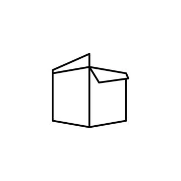 Box opened icon. Simple line, outline vector of packaging icons for ui and ux Stockillustratie