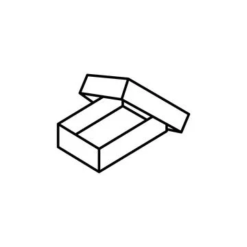 Box opened icon. Simple line, outline vector of packaging icons for ui and ux Stockillustratie