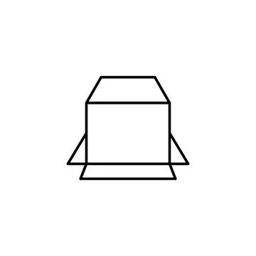Box opened icon. Simple line, outline vector of packaging icons for ui and ux Stock Illustration