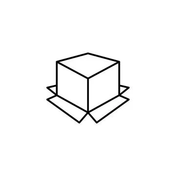 Box opened icon. Simple line, outline vector of packaging icons for ui and ux Stock Illustration