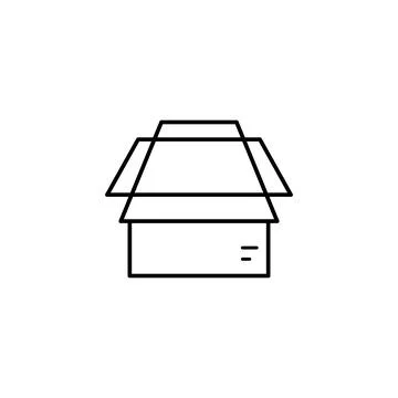 Box opened icon. Simple line, outline vector of packaging icons for ui and ux Stockillustratie