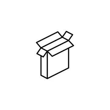 Box opened icon. Simple line, outline vector of packaging icons for ui and ux Stockillustratie