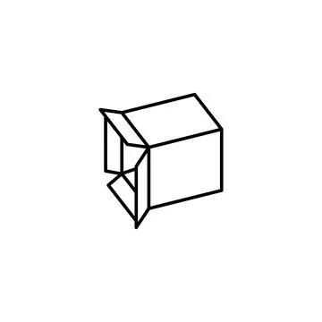 Box opened icon. Simple line, outline vector of packaging icons for ui and ux Stock Illustration