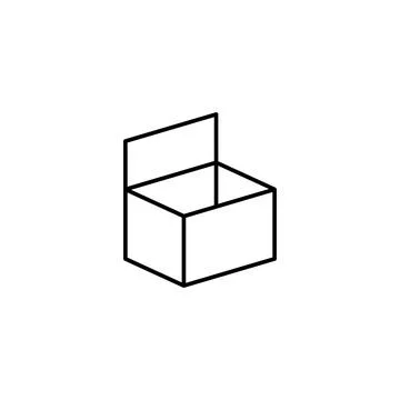 Box opened icon. Simple line, outline vector of packaging icons for ui and ux Stockillustratie
