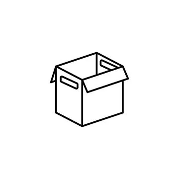 Box opened icon. Simple line, outline vector of packaging icons for ui and ux Stockillustratie
