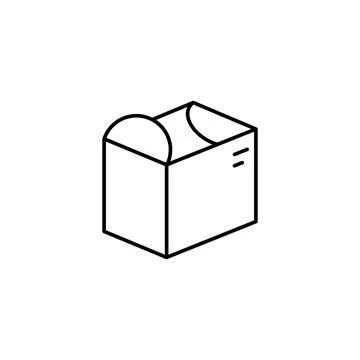 Box opened icon. Simple line, outline vector of packaging icons for ui and ux Stockillustratie