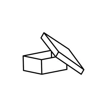 Box opened icon. Simple line, outline vector of packaging icons for ui and ux Stockillustratie