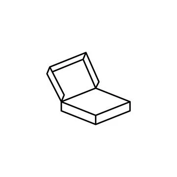 Box opened icon. Simple line, outline vector of packaging icons for ui and ux Stockillustratie