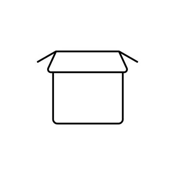 Box opened icon. Simple line, outline vector of packaging icons for ui and ux Stockillustratie
