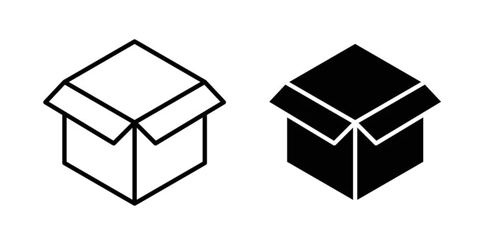 Box opened icon vector symbol graphics Stockillustratie