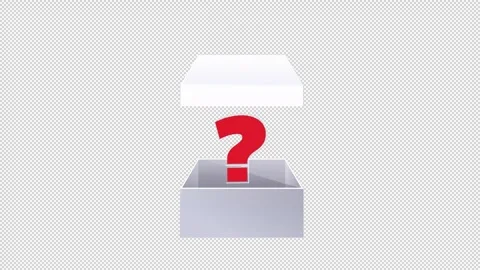 A Box Opening With Inside A What Symbol Animation HD On Alpha Loop Stock Footage 295908053