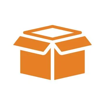 Box, pack, packing icon. Orange color vector EPS. Illustrazione stock