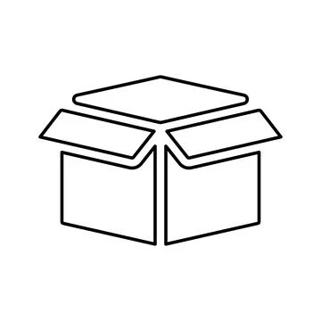 Box, pack, packing outline icon. Outline vector. Illustrazione stock