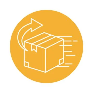 Box package with arrow block line style icon イラスト素材