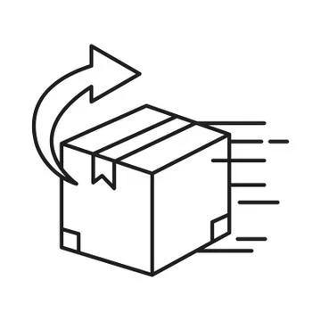 Box package with arrow line style icon 스톡 일러스트
