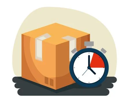Box package with chronometer and transportation distribution イラスト素材