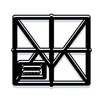 Box package with frame for delivery and shipping Stock Illustration