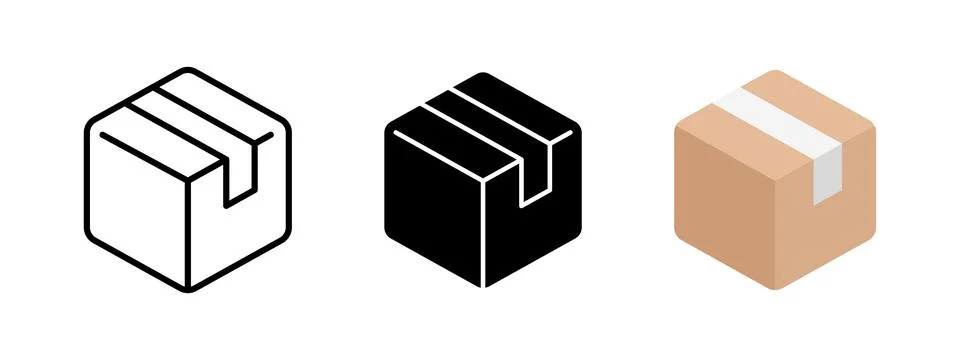Box package icon. Delivery parcel vector illustration. Cardboard box packag.. Stockillustratie