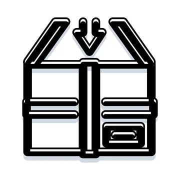 Box package icon for shipping and receiving Stock Illustration